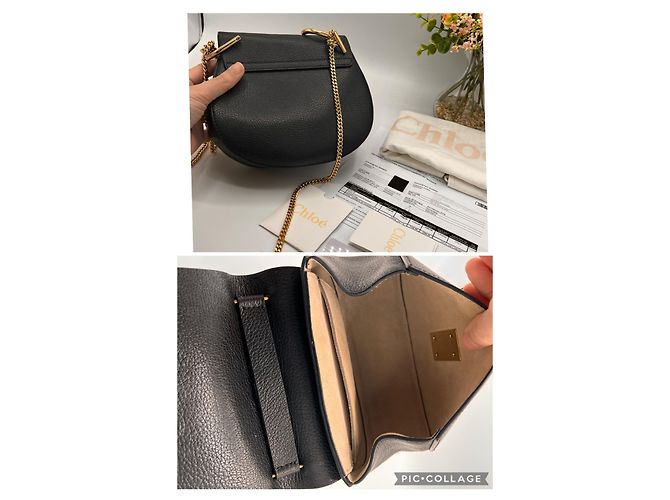 Chloé Drew Lederhandtasche schwarz goldene Beschläge Gold hardware - Ansicht 10