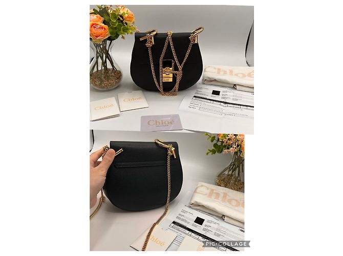 Chloé Drew Lederhandtasche schwarz goldene Beschläge Gold hardware - Ansicht 13