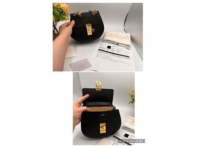 Chloé Drew Lederhandtasche schwarz goldene Beschläge Gold hardware - Ansicht 14