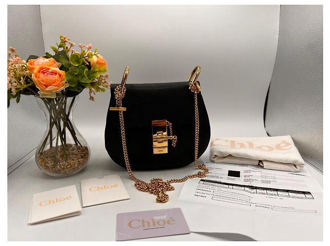 Chloé Drew Lederhandtasche schwarz goldene Beschläge Gold hardware - Ansicht 2