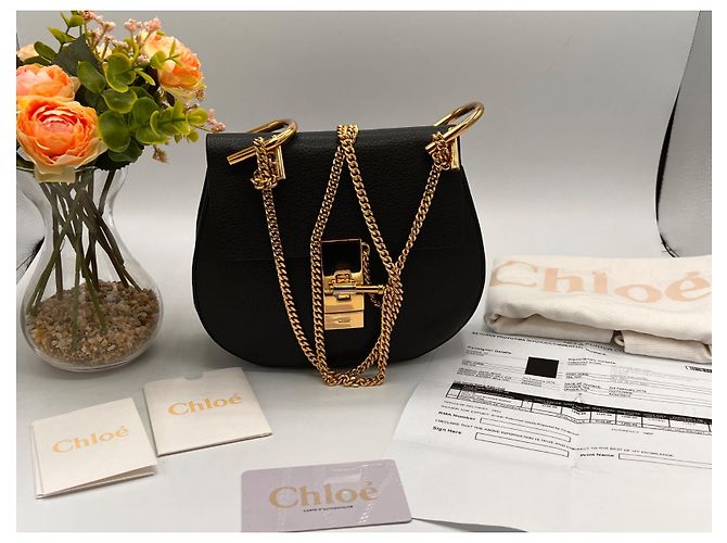 Chloé Drew Lederhandtasche schwarz goldene Beschläge Gold hardware - Ansicht 3