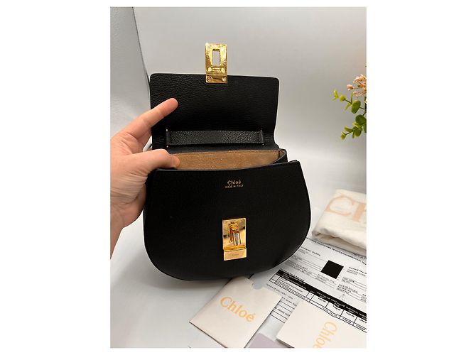 Chloé Drew Lederhandtasche schwarz goldene Beschläge Gold hardware - Ansicht 9