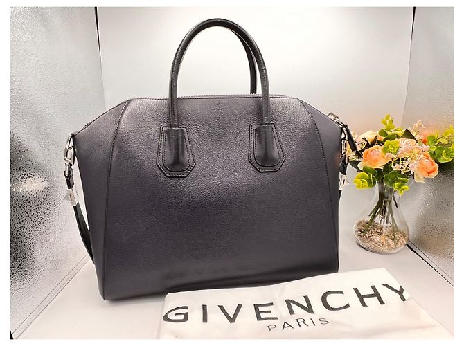 Borsa a mano Givenchy Antigona in pelle blu scuro - vista 4
