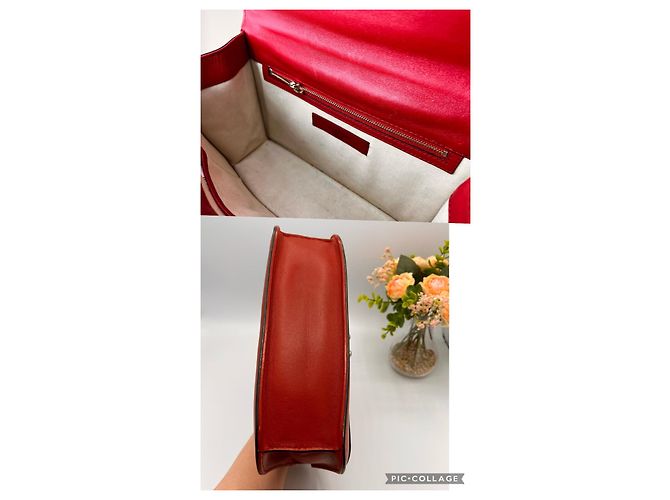 Clutch Valentino Garavani Glam Lock Rossa in Pelle - vista 11