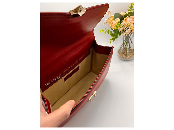 Clutch Valentino Garavani Glam Lock Rossa in Pelle - vista 8