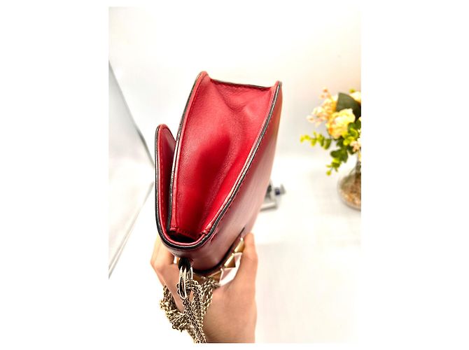 Clutch Valentino Garavani Glam Lock Rossa in Pelle - vista 9