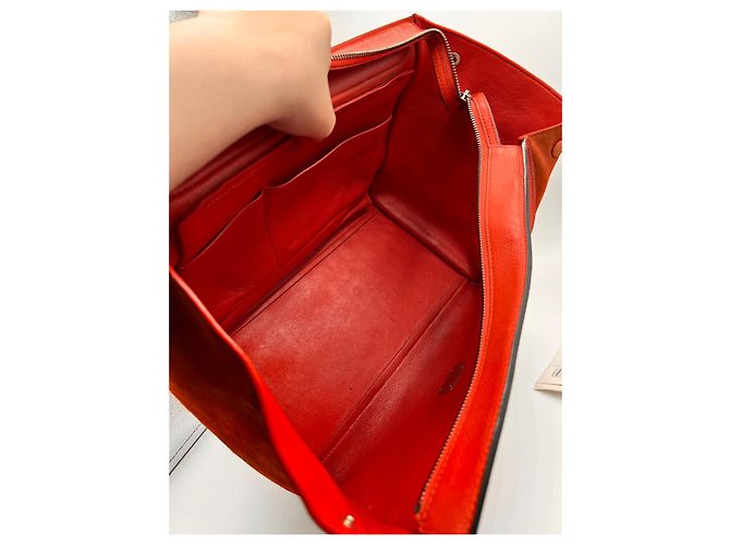 Borsa a mano Céline Trapeze arancione in pelle - vista 11
