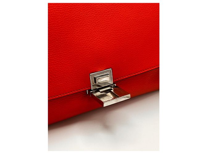 Borsa a mano Céline Trapeze arancione in pelle - vista 4