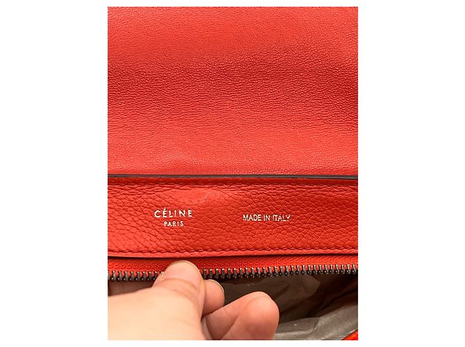 Borsa a mano Céline Trapeze arancione in pelle - vista 8