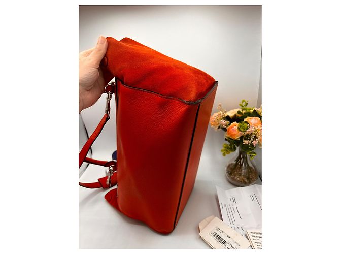 Borsa a mano Céline Trapeze arancione in pelle - vista 9