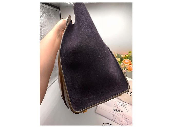 Borsa Céline Luggage Mini Khaki e Blu Scuro in Pelle - vista 11