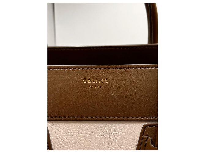 Borsa Céline Luggage Mini Khaki e Blu Scuro in Pelle - vista 12