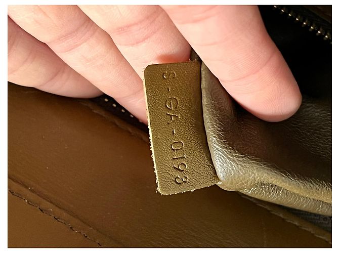 Borsa Céline Luggage Mini Khaki e Blu Scuro in Pelle - vista 6