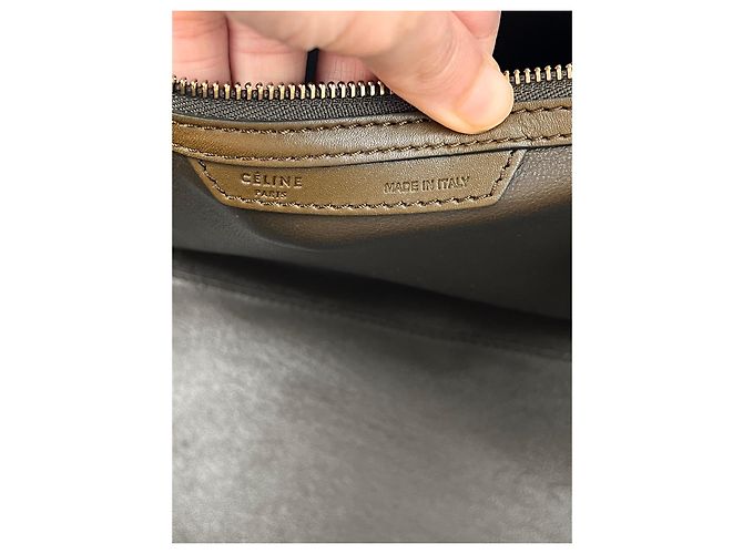 Borsa Céline Luggage Mini Khaki e Blu Scuro in Pelle - vista 7