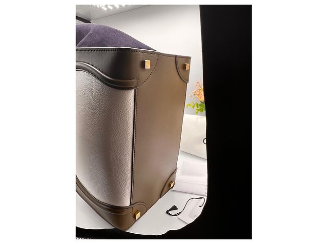 Borsa Céline Luggage Mini Khaki e Blu Scuro in Pelle - vista 9