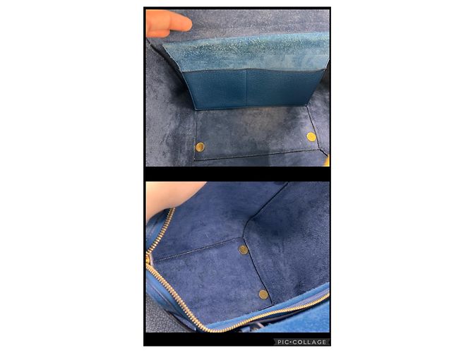 Big Bag Cintura Céline Mini Blu in Pelle e Scamosciata - vista 11