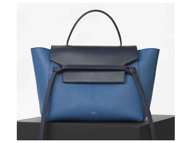 Big Bag Cintura Céline Mini Blu in Pelle e Scamosciata - vista 14