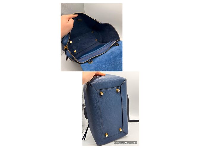 Big Bag Cintura Céline Mini Blu in Pelle e Scamosciata - vista 15