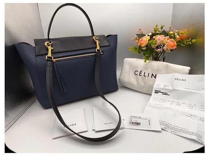Big Bag Cintura Céline Mini Blu in Pelle e Scamosciata - vista 17