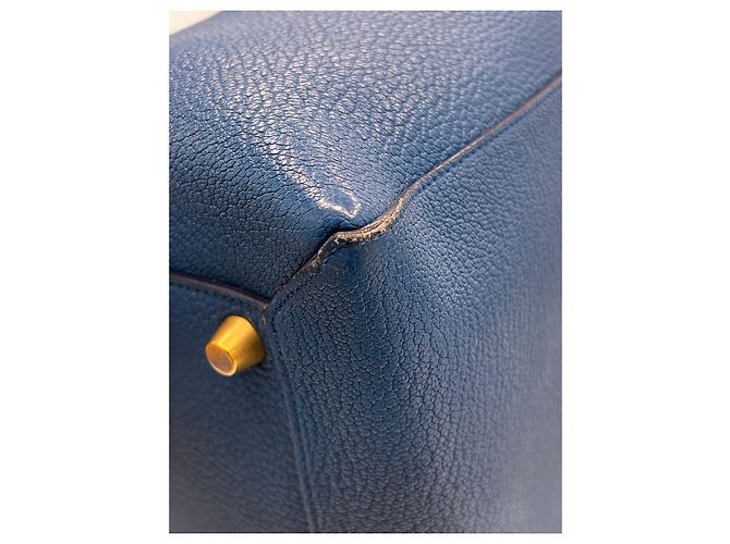 Big Bag Cintura Céline Mini Blu in Pelle e Scamosciata - vista 7