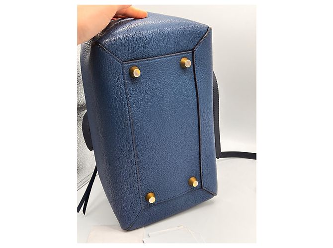 Big Bag Cintura Céline Mini Blu in Pelle e Scamosciata - vista 9