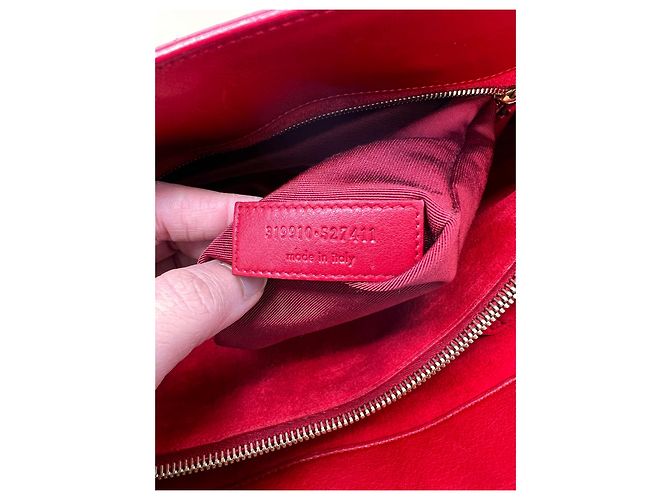 Saint Laurent Sac de Jour Large in pelle rossa Rosso - vista 10