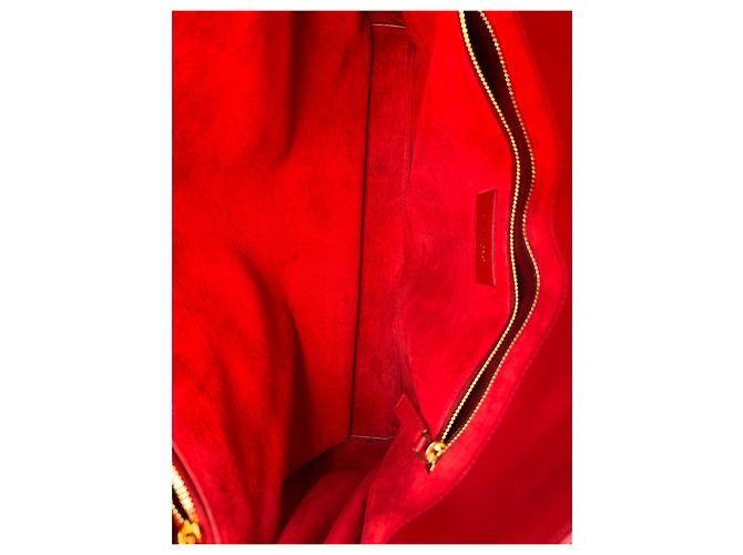 Saint Laurent Sac de Jour Large in pelle rossa Rosso - vista 15