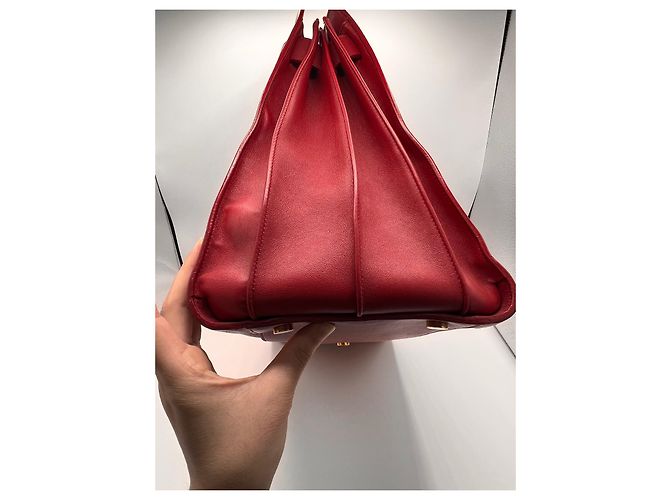 Saint Laurent Sac de Jour Large in pelle rossa Rosso - vista 16