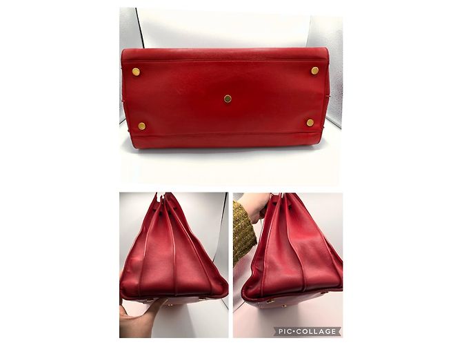 Saint Laurent Sac de Jour Large in pelle rossa Rosso - vista 8