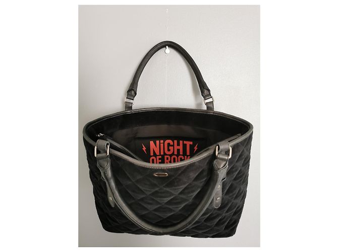 Borsa a tracolla Ikks in pelle e velluto nero - vista 14