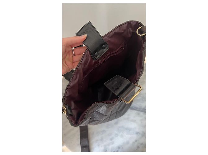 Mochila Chanel em couro acolchoado marrom escuro Castanho escuro - vista 15