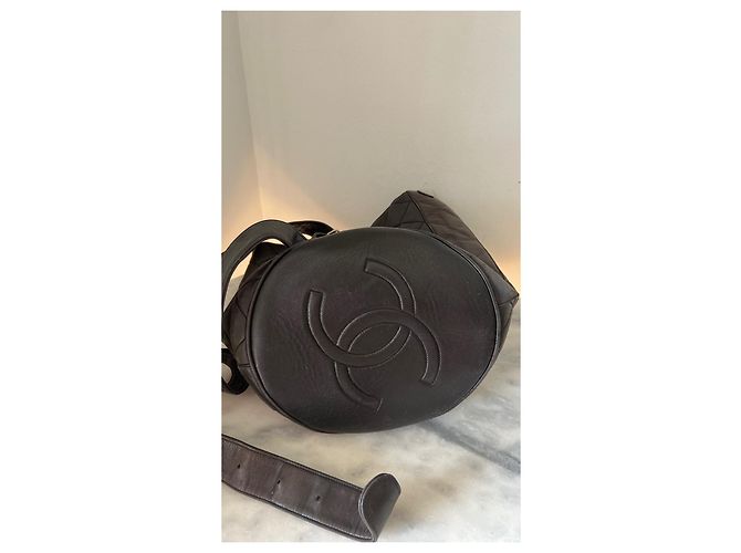 Mochila Chanel em couro acolchoado marrom escuro Castanho escuro - vista 3