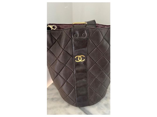 Mochila Chanel em couro acolchoado marrom escuro Castanho escuro - vista 5