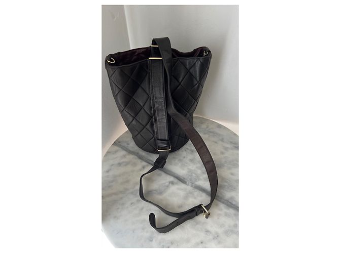 Mochila Chanel em couro acolchoado marrom escuro Castanho escuro - vista 8