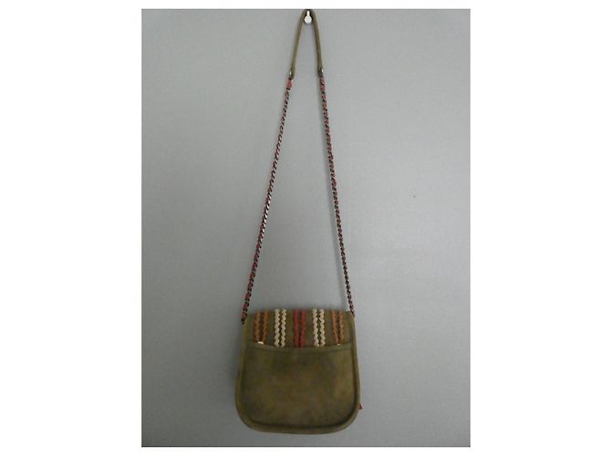 Borsa Cameraboy Ikks in Scamosciato Khaki Rosso Beige Cachi Marrone chiaro - vista 10
