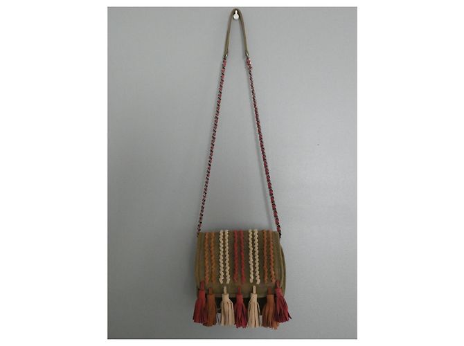 Borsa Cameraboy Ikks in Scamosciato Khaki Rosso Beige Cachi Marrone chiaro - vista 6