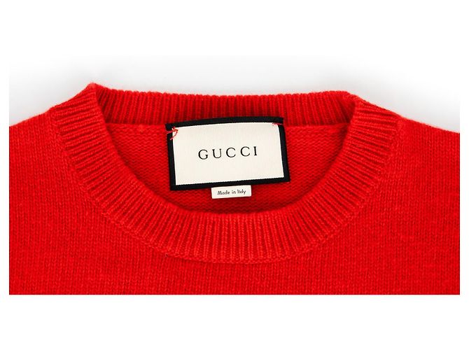 Gucci Patterned Wool Sweater Red Blue Eggshell - view 4