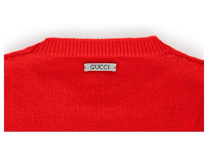 Gucci Patterned Wool Sweater Red Blue Eggshell - view 5