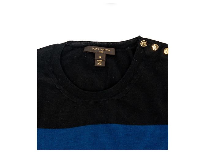 Louis Vuitton Twin-Set Schwarz Blau Seide Kaschmir Wolle Marineblau - Ansicht 5