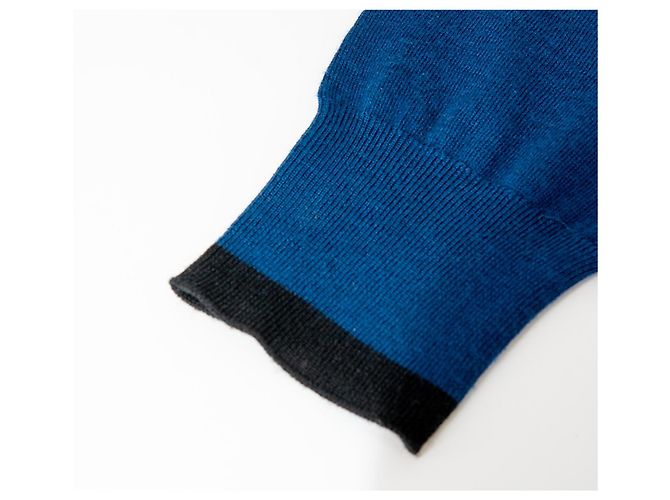 Louis Vuitton Twin-Set Schwarz Blau Seide Kaschmir Wolle Marineblau - Ansicht 6