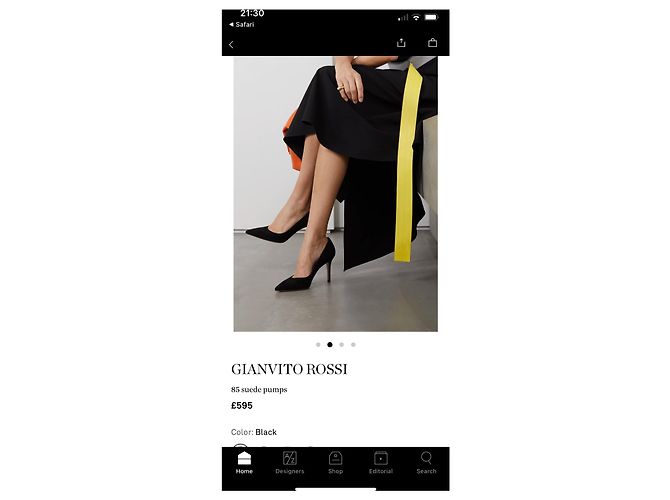 Décolleté Gianvito Rossi in scamosciato nero 85mm - vista 2