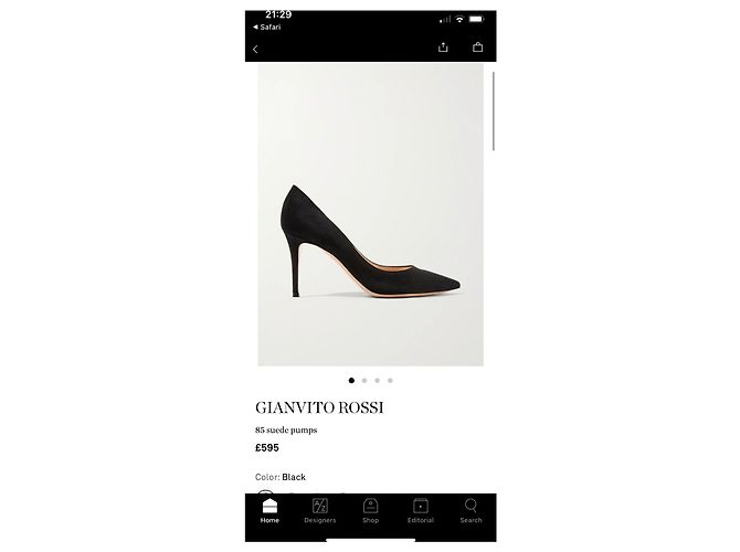 Décolleté Gianvito Rossi in scamosciato nero 85mm - vista 3