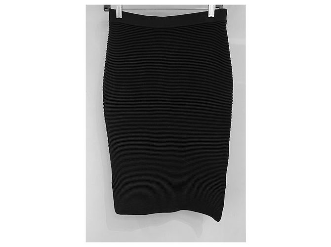 Jupe midi noire Jonathan Simkhai en rayonne - vue 2