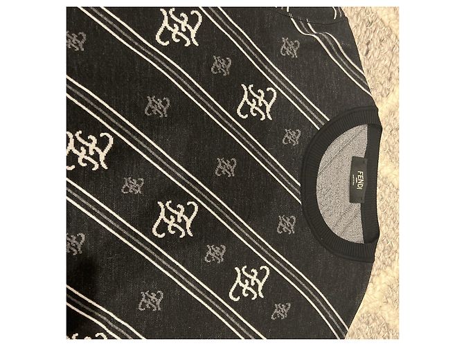 Fendi Kaligraphy Wool Sweater Black - view 2