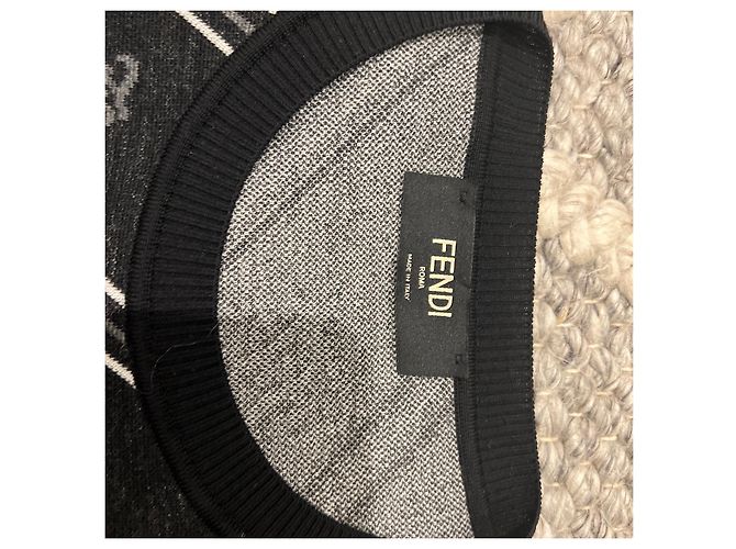 Fendi Kaligraphy Wool Sweater Black - view 4