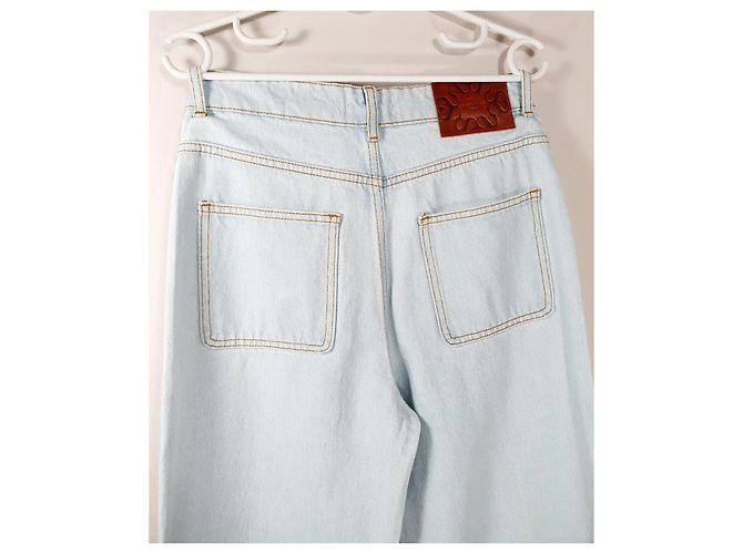 Jeans anchos Sandro azules de algodón con bolsillos bordados - vista 3