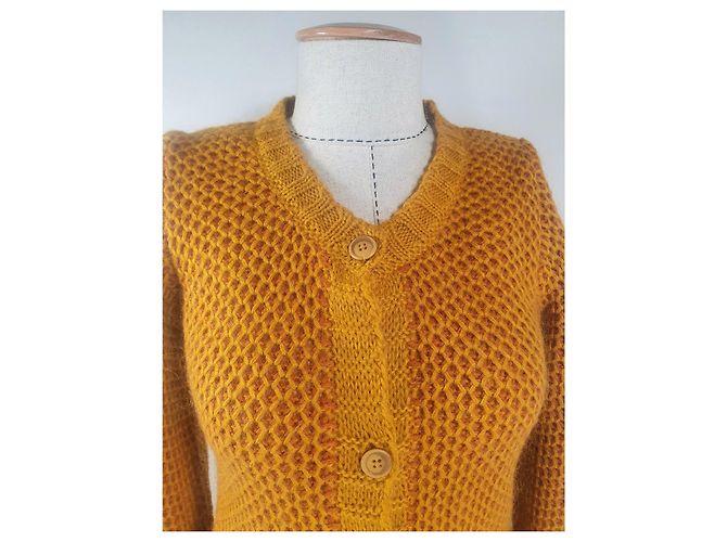 Autre Marque Rich & Royal Strickjacke Gelb Mohair und Acryl - Ansicht 3
