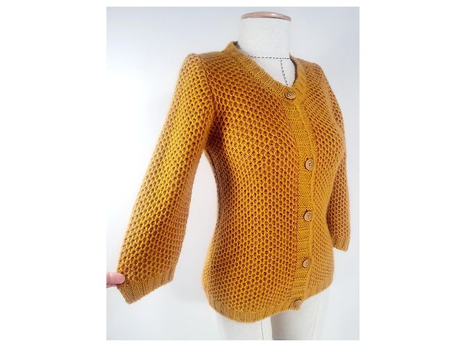 Autre Marque Rich & Royal Strickjacke Gelb Mohair und Acryl - Ansicht 4