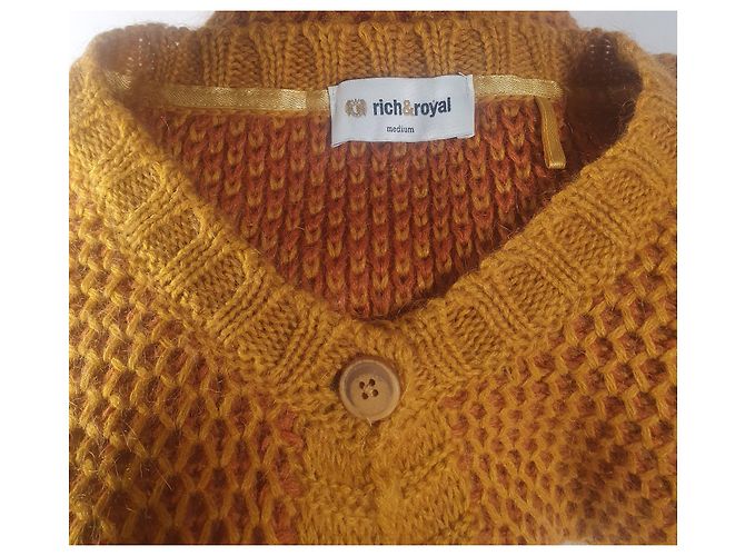 Autre Marque Rich & Royal Strickjacke Gelb Mohair und Acryl - Ansicht 5