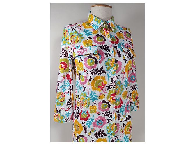 Vestido floral de algodón 0039 Multicolor - vista 3